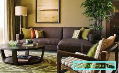Foto: uma combinação de verde e marrom criará uma atmosfera natural em sua sala de estar.