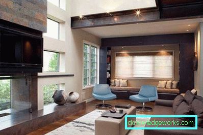 Sala de estar em estilo high-tech - foto de interiores