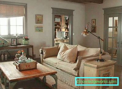 Sala de estar estilo Provence - foto interior e características de estilo