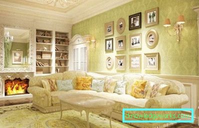 Sala de estar estilo Provence - foto interior e características de estilo