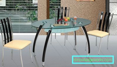 Mesa de cozinha de vidro redonda