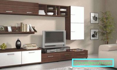 Mobília da sala de estar modular em estilo moderno - fotos de design